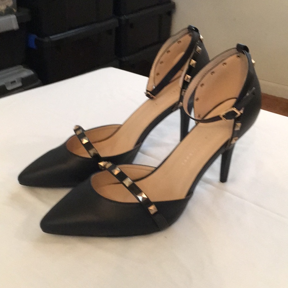 FTF D’ Orsay Ankle Strap, Studded Heels